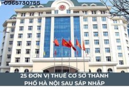 25 đơn vị thuế cơ sở thành phố hà nội sau sáp nhập